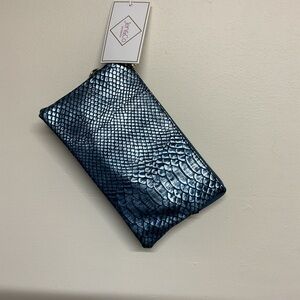 Blue Snakeskin Crossbody Bag